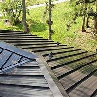 24ga 1.5" Mechanical Seam Matte Black by Total Roofing System The Metal Roof Experts