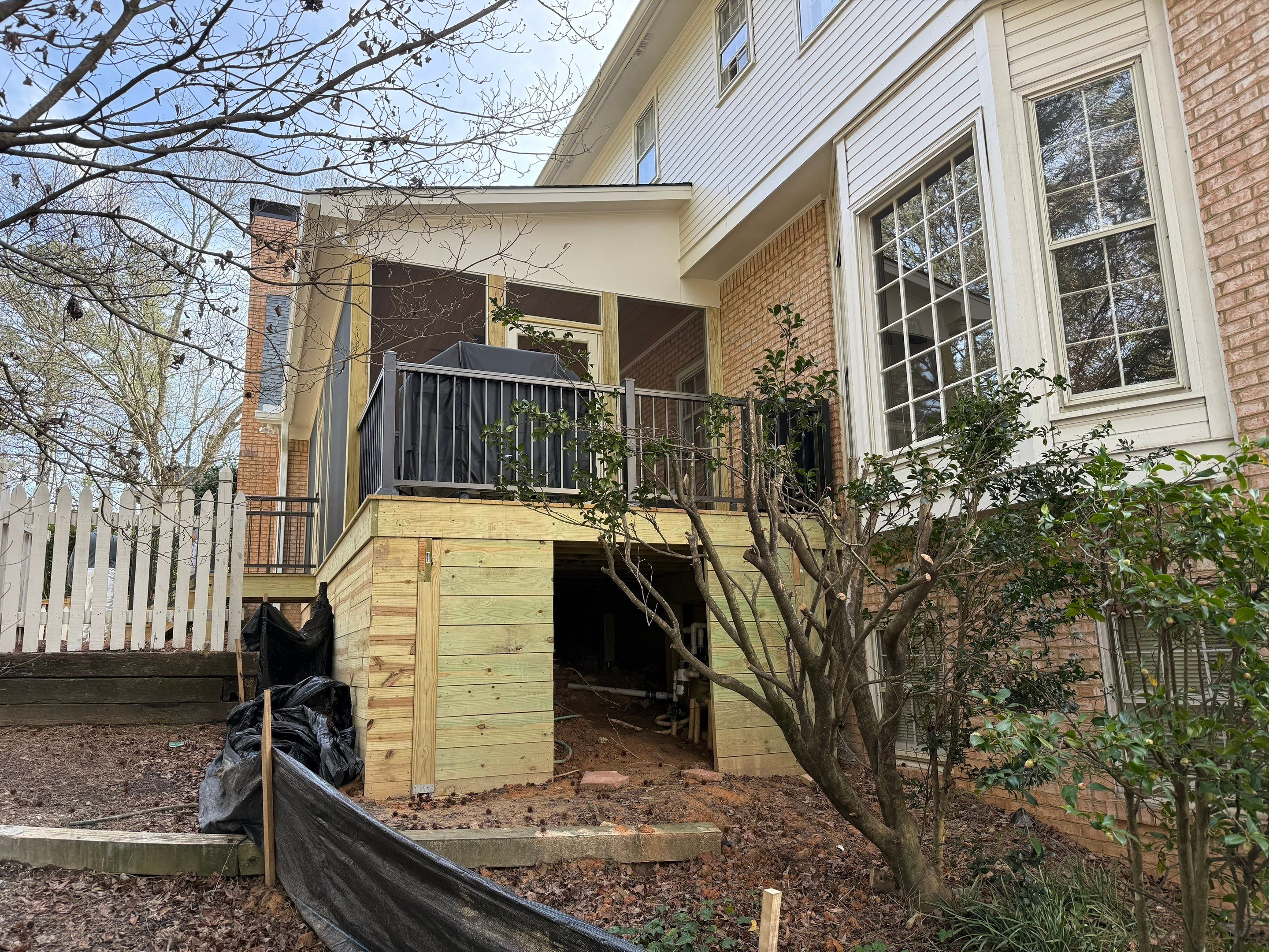 Custom Screened-In Porch and Multi-Level Deck Addition in Atlanta by Swift Home Renovations