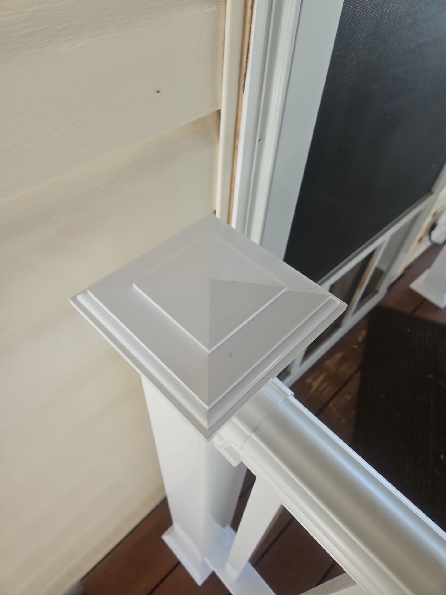 Carport Entry Vinyl Railing Install by A Step Above Handy LLC