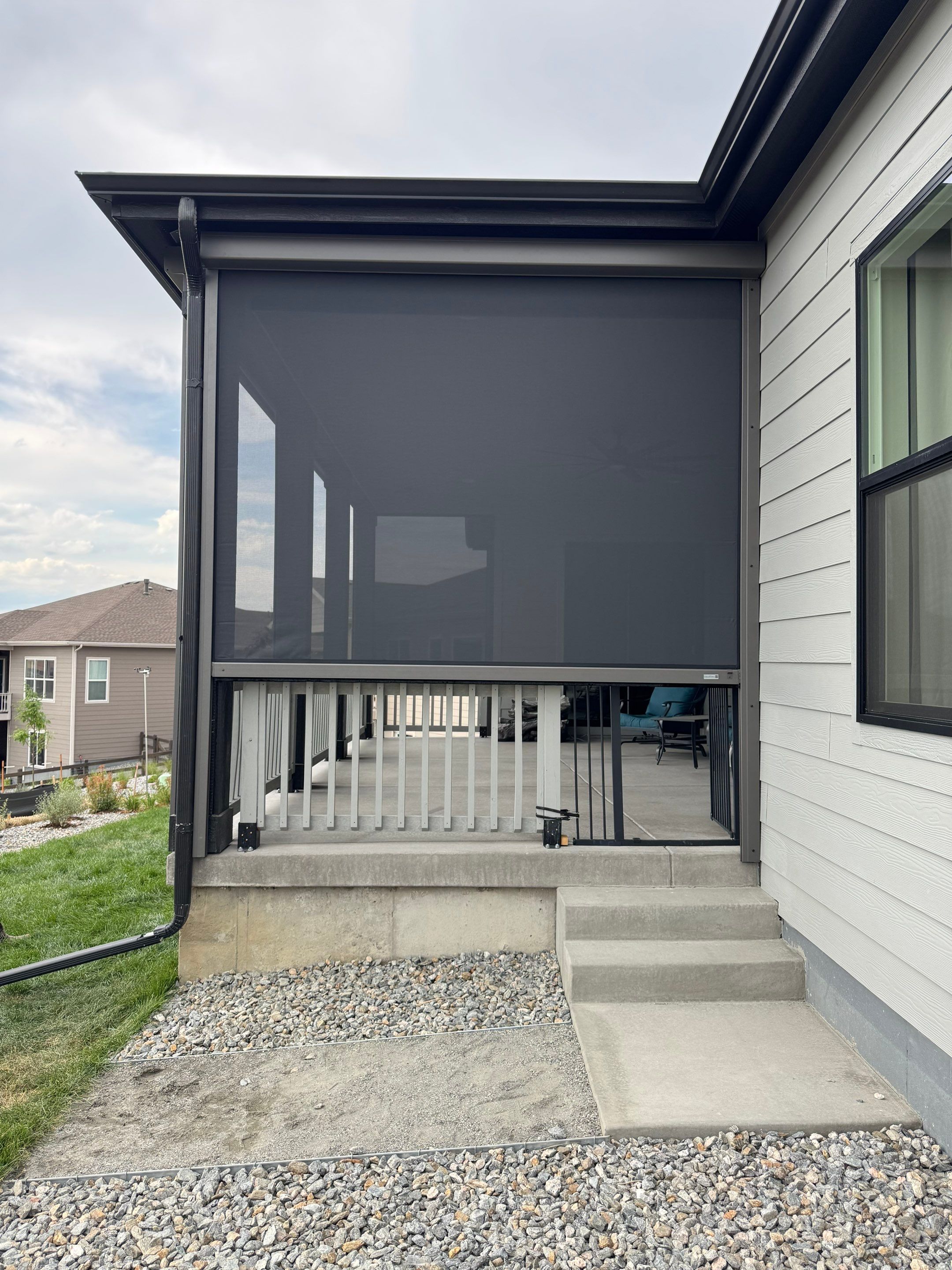 Retractable All-Weather MagnaTrack Screen Installation for Castle Rock Patio by Outdoor Solutions Colorado