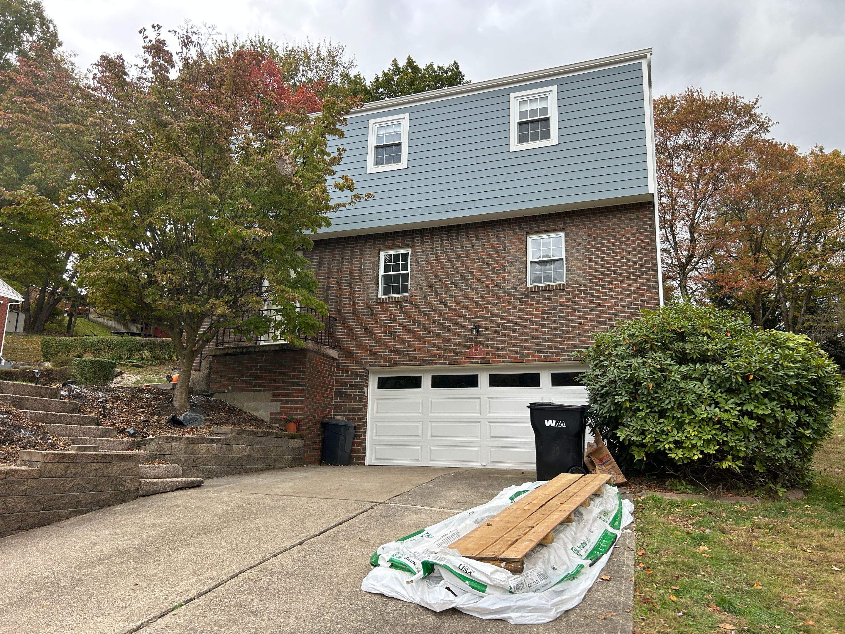Full Exterior Siding Replacement with Blue Horizontal Panels in Pittsburgh by Ideal Siding Pittsburgh