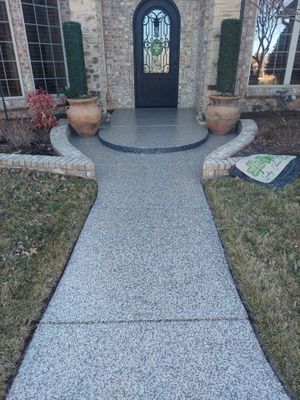 Patio Coating Installation using Cordwood