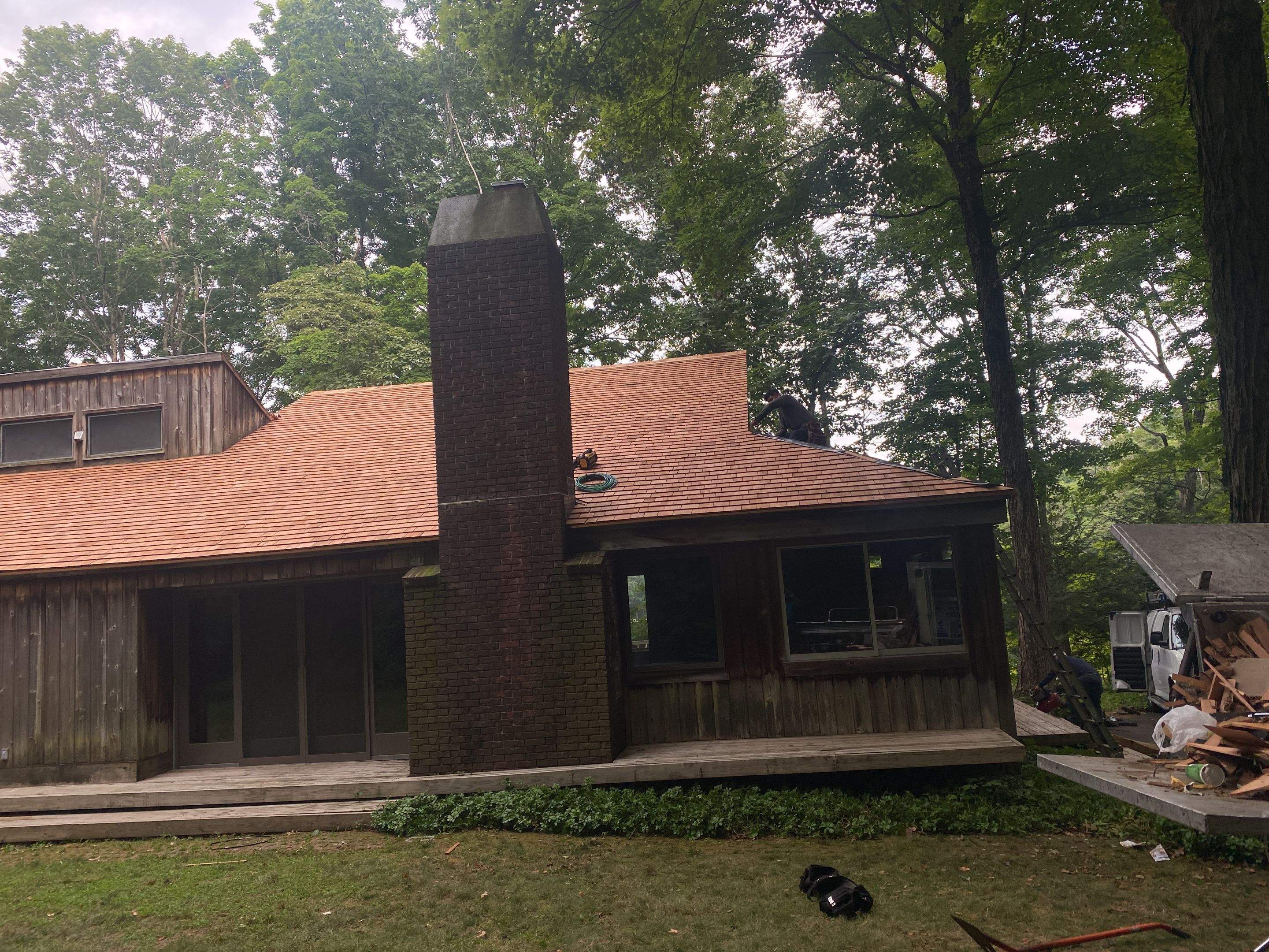 Residential Roofing Installation using Wood Shake by A Plus Exterior