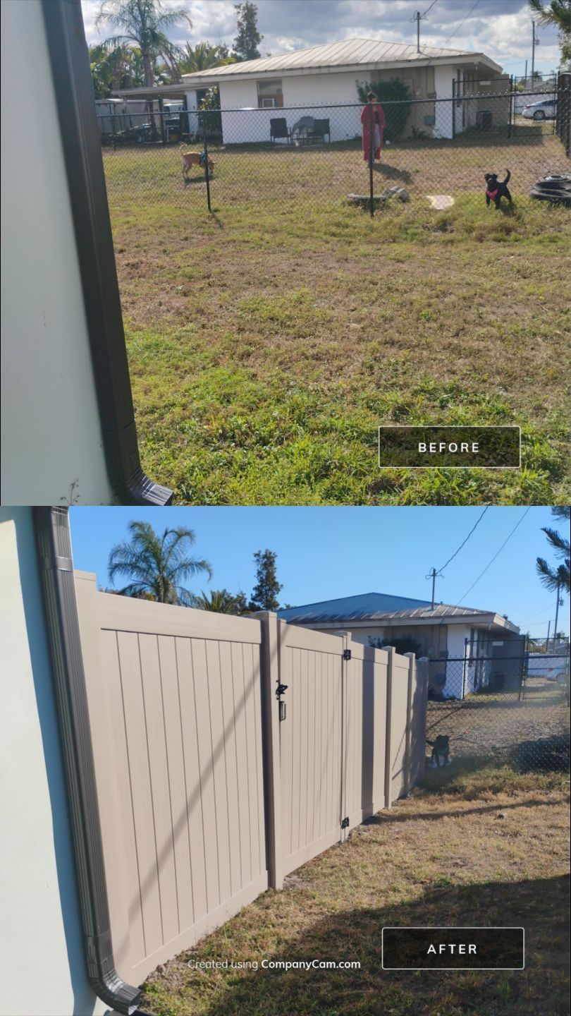 Custom Color Vinyl Fence in North Port by True Fence LLC