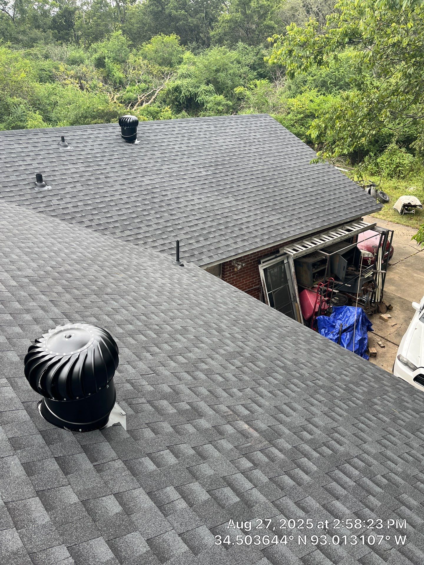 GAF Timberline HDZ Roof Replacement on Brick Home in Hot Springs by Temple Roofing and Exteriors