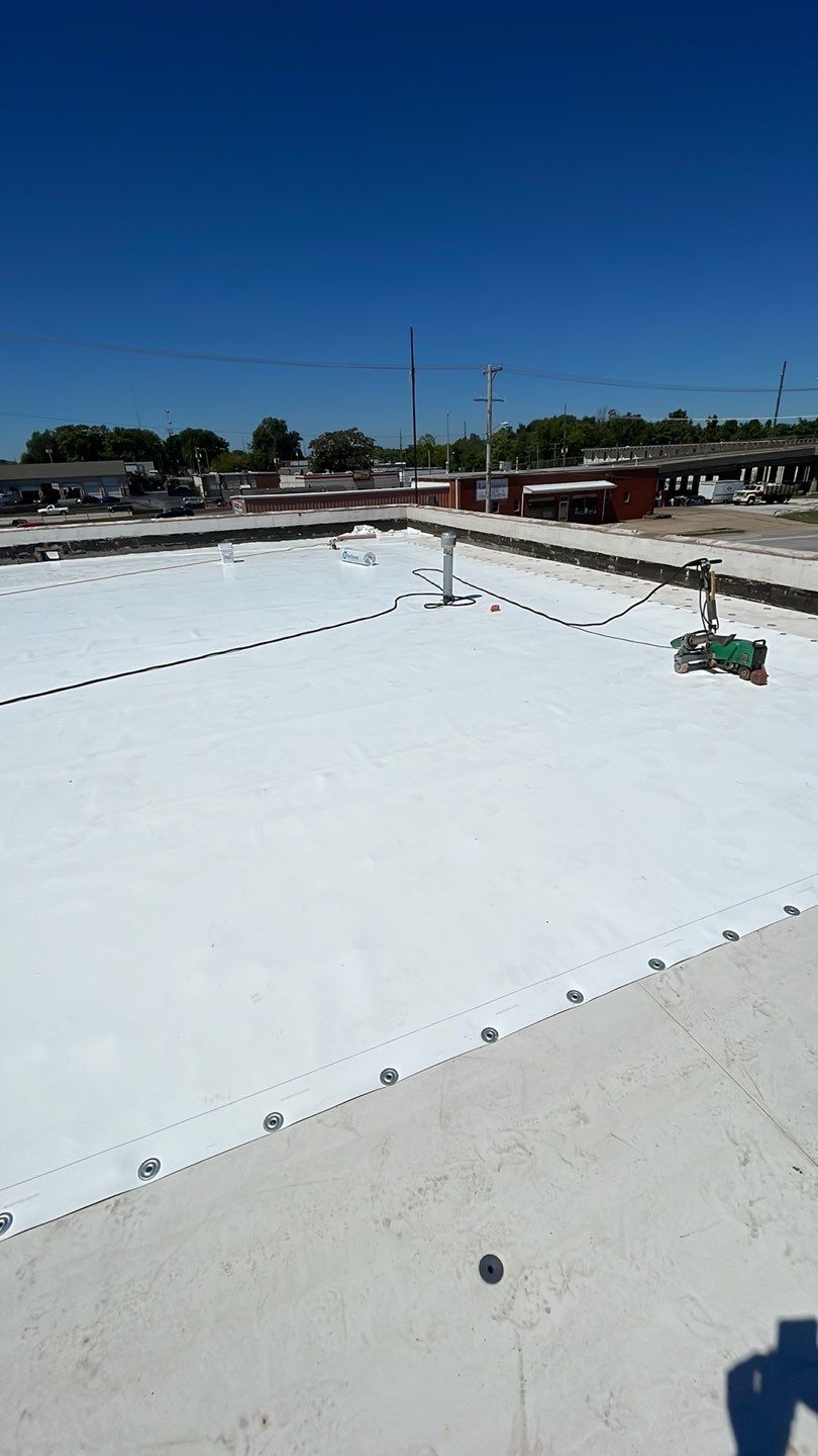 Commercial Flat Roofing Install  by Titan Commercial & Residential Roofing 