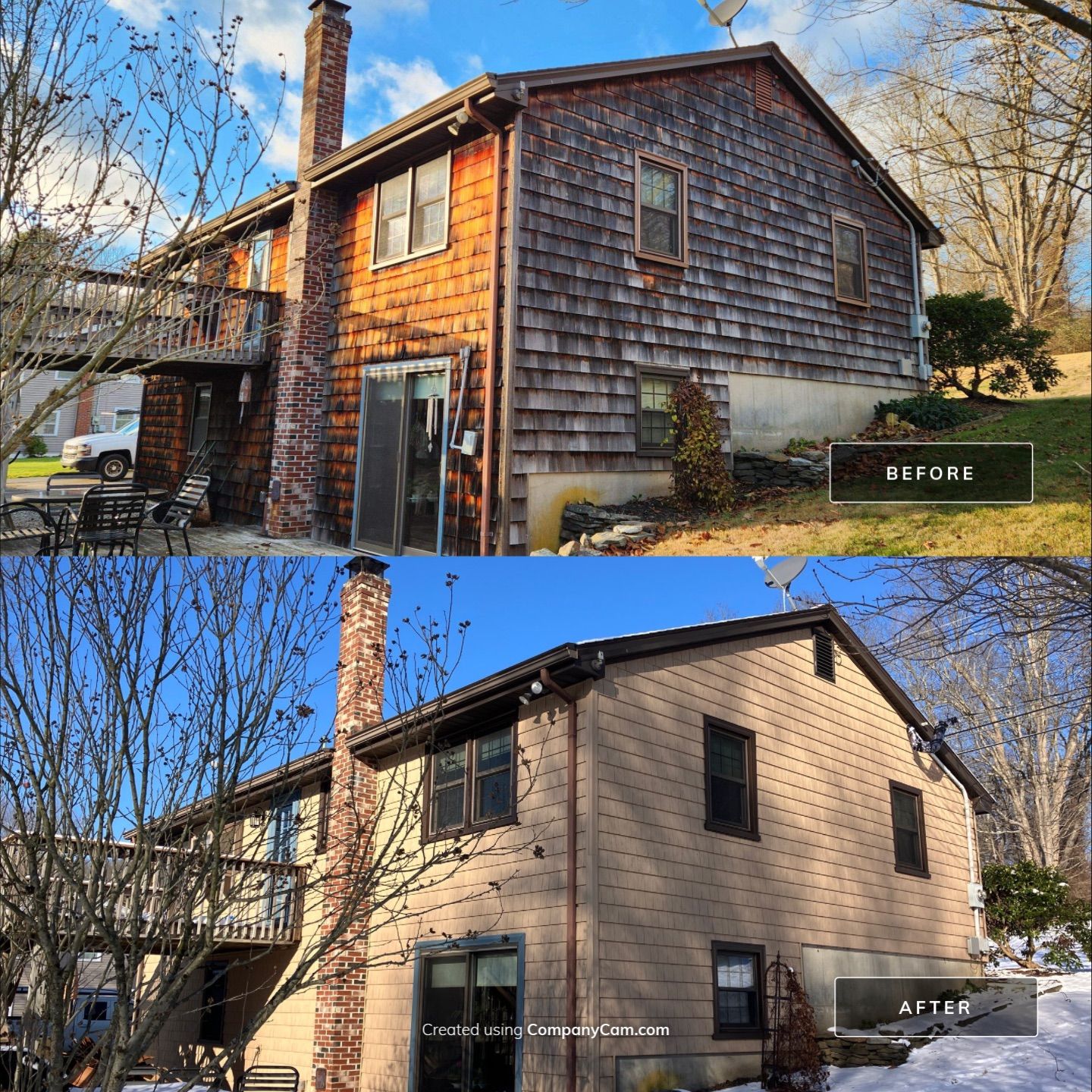 Cedar siding update with Cert. Cedar Impressions D/7 Perfection, Straight Bottom, Natural Blend by DiGiorgi Roofing and Siding Inc