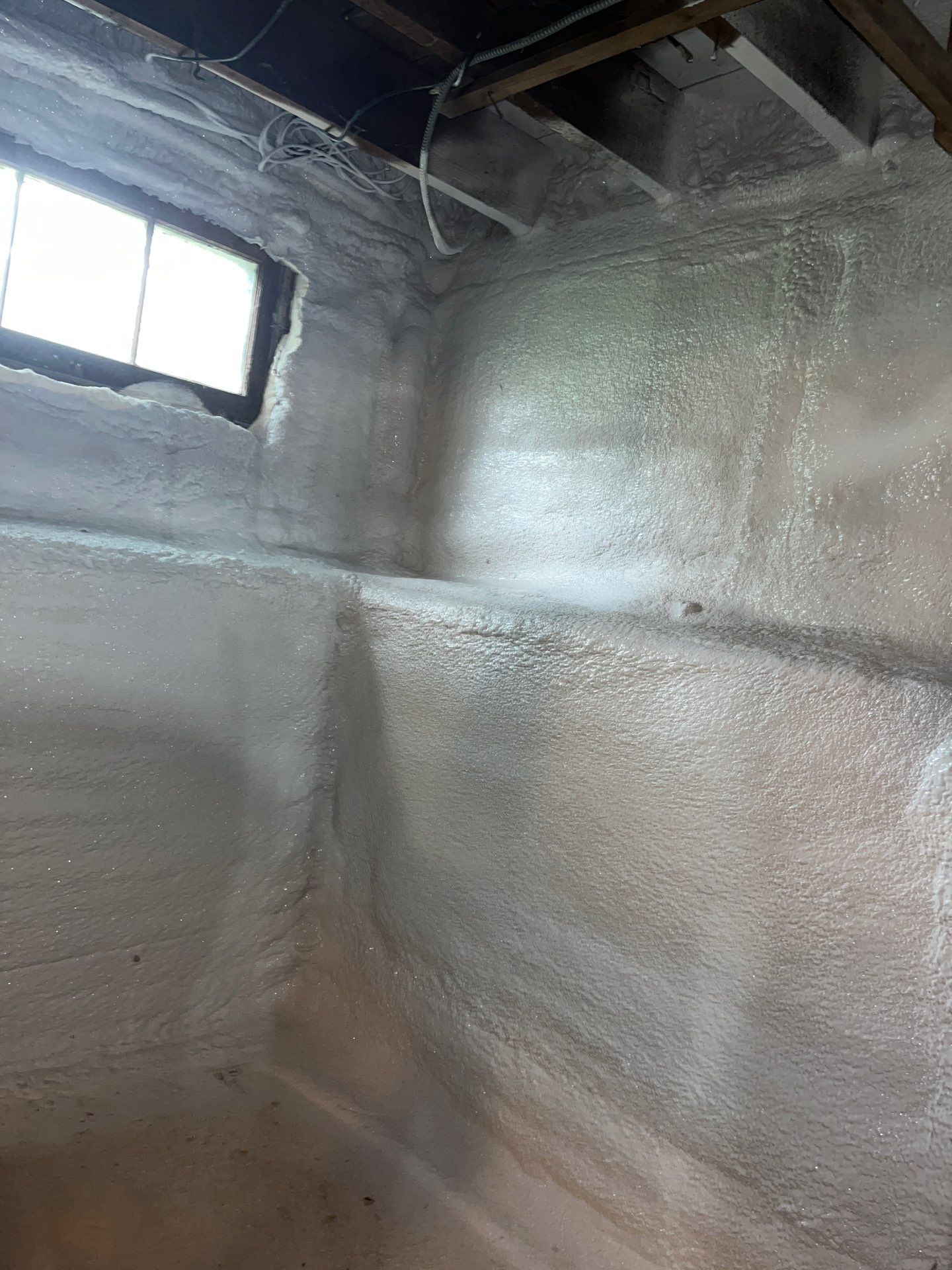 Basement Exterior Walls using Closed Cell Spray Foam by NYS Foam & Energy