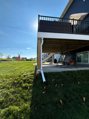 Under Deck Gutter System Installed