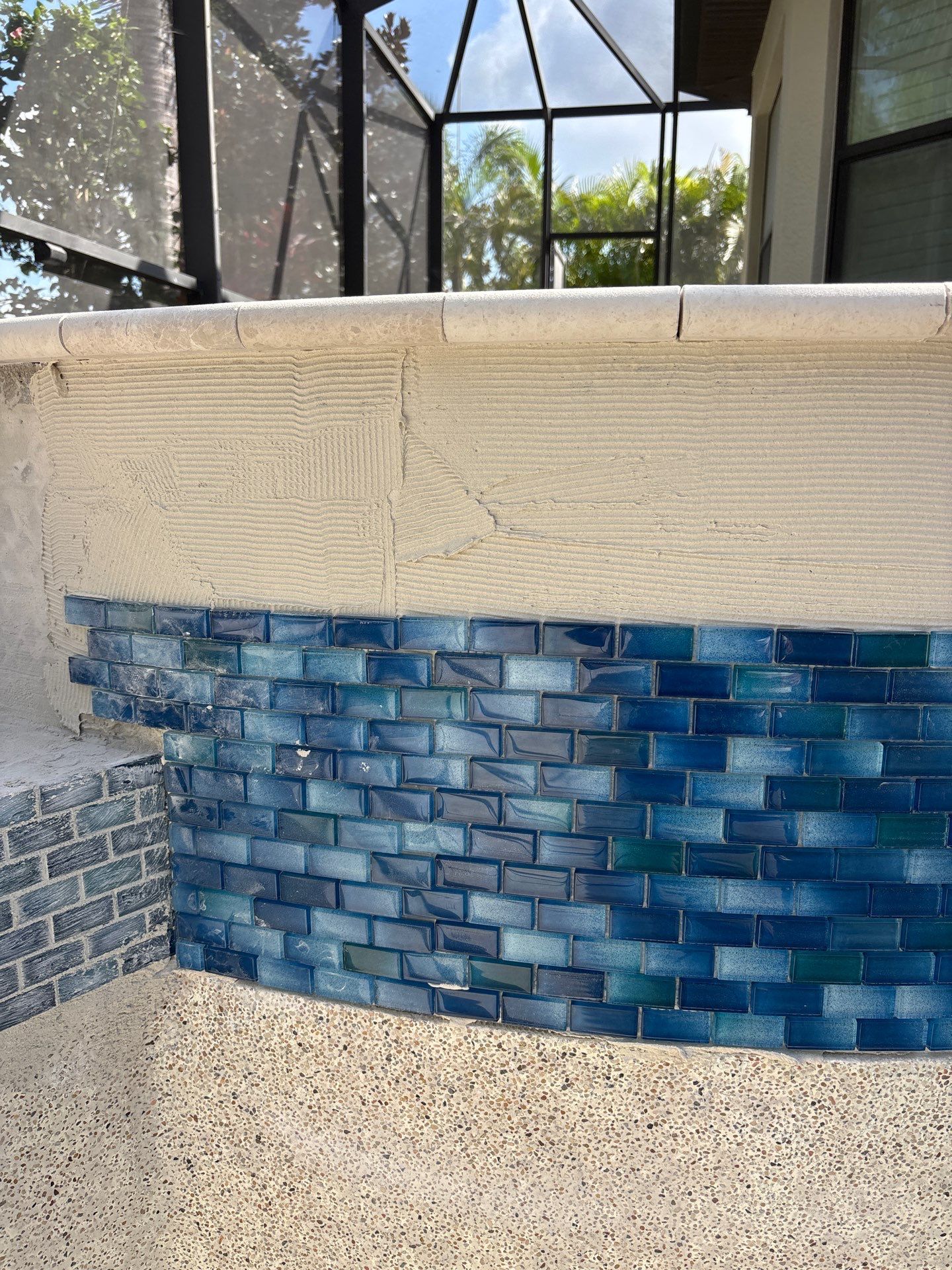 Textured Marble Pool Deck - Bonita National Golf & Country Club by Old Town Pavers Llc