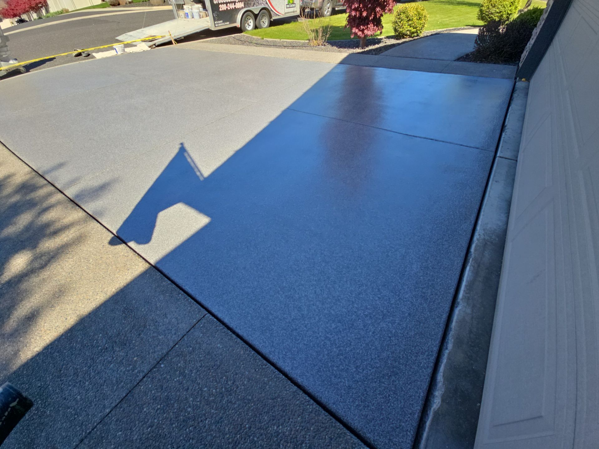 Driveway Transformation using Greystone 1/8" by Croc Coatings, LLC