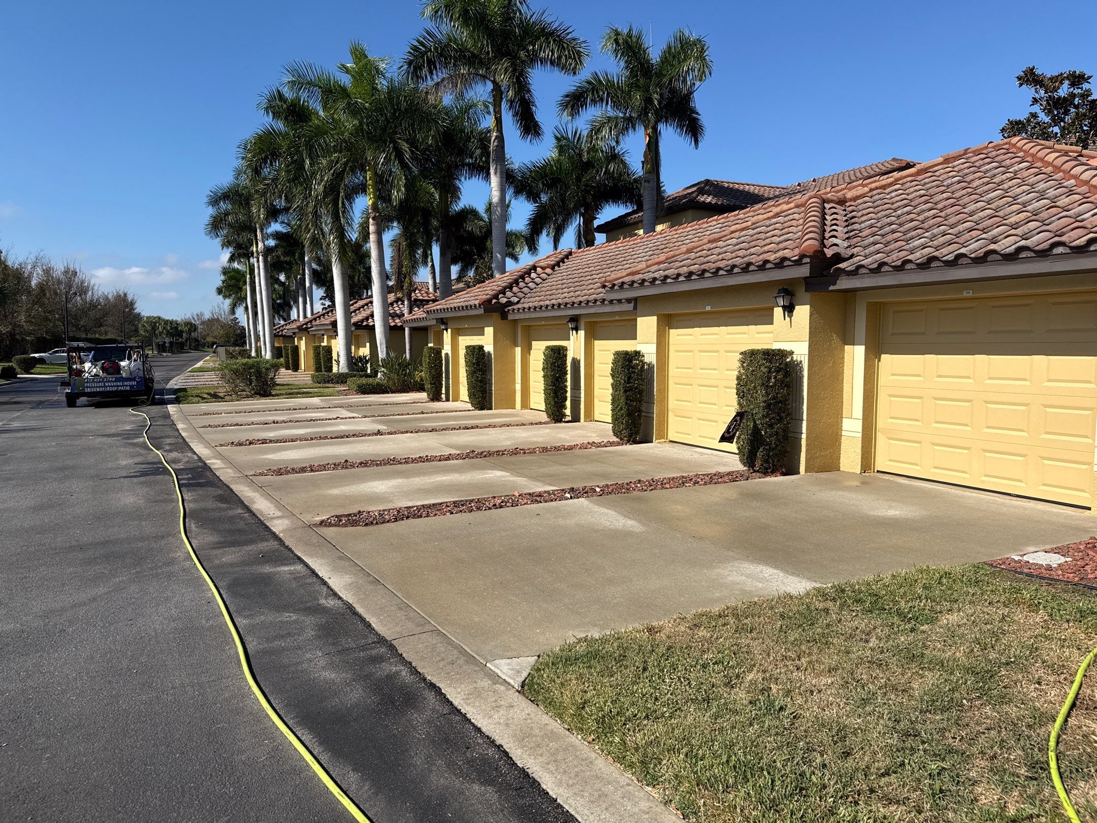 HOA Condo Concrete Driveway & Sidewalk Cleaning – River Strand Community, Bradenton, FL by Sunshine AquaWash