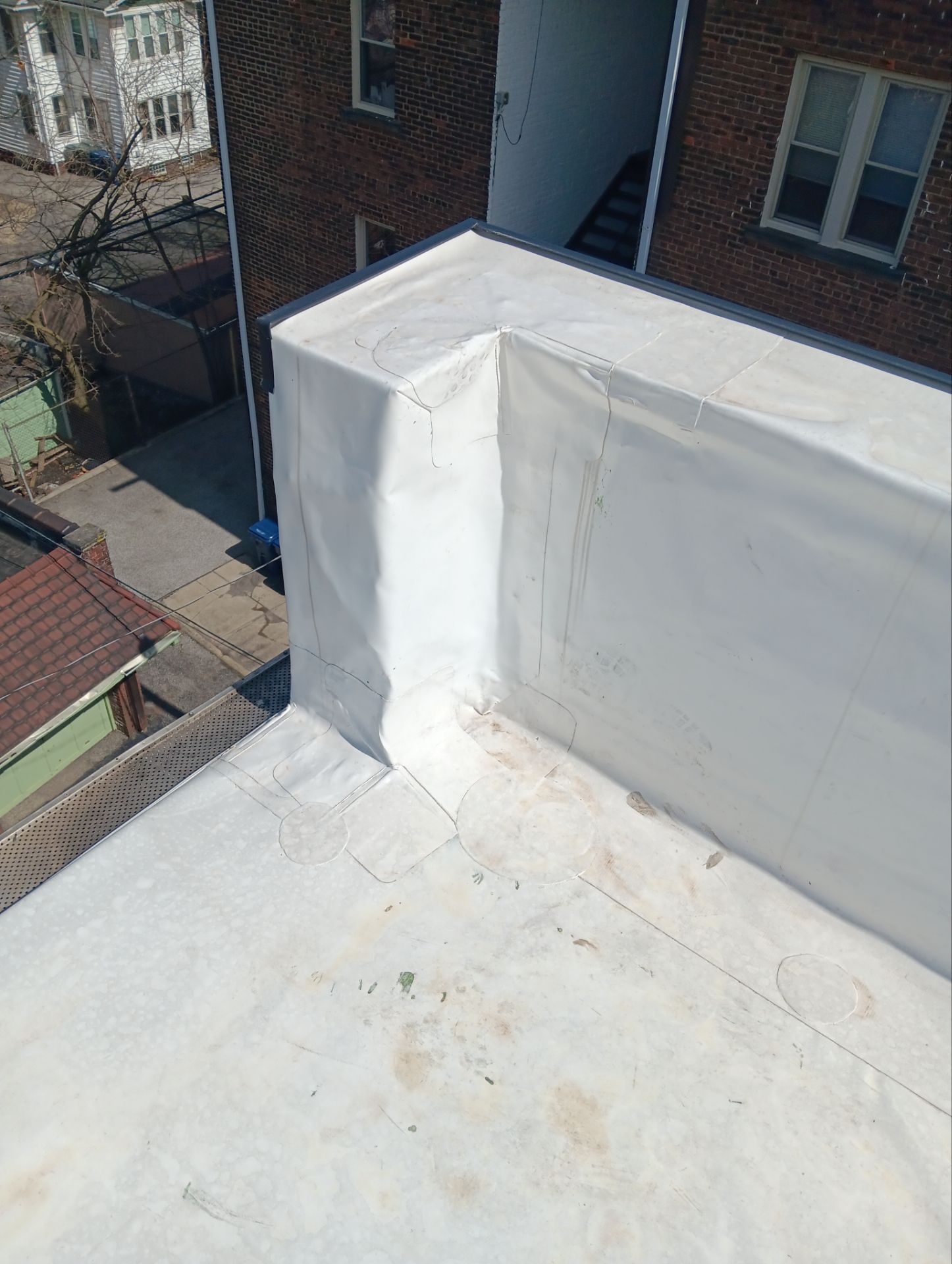 Commercial Roofing Installation using Duro-Last 50 mil PVC by 3 Daughters Construction 