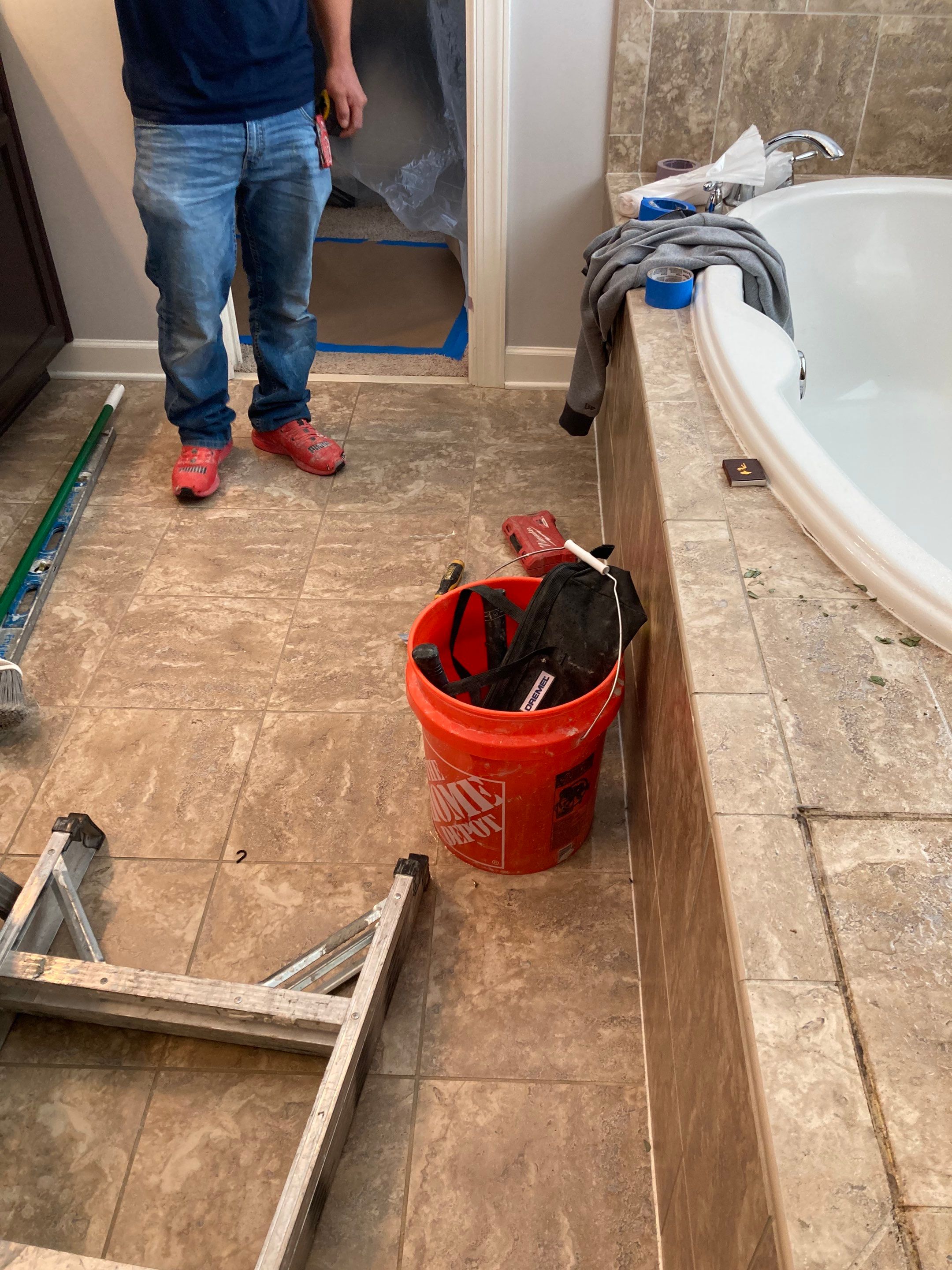 Tile Bath Remodel by Footprints Floors of Nashville