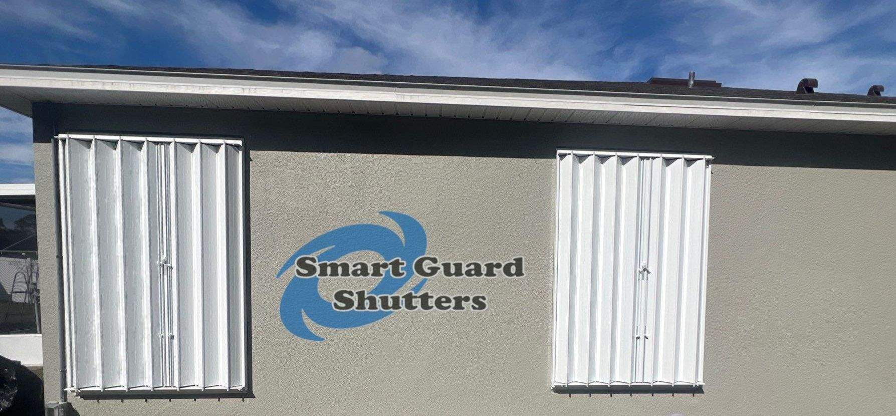 Accordion Shutters in White by Smart Guard Shutters