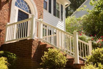 Front Porch Railing Replacement using Trex White Composite Railing