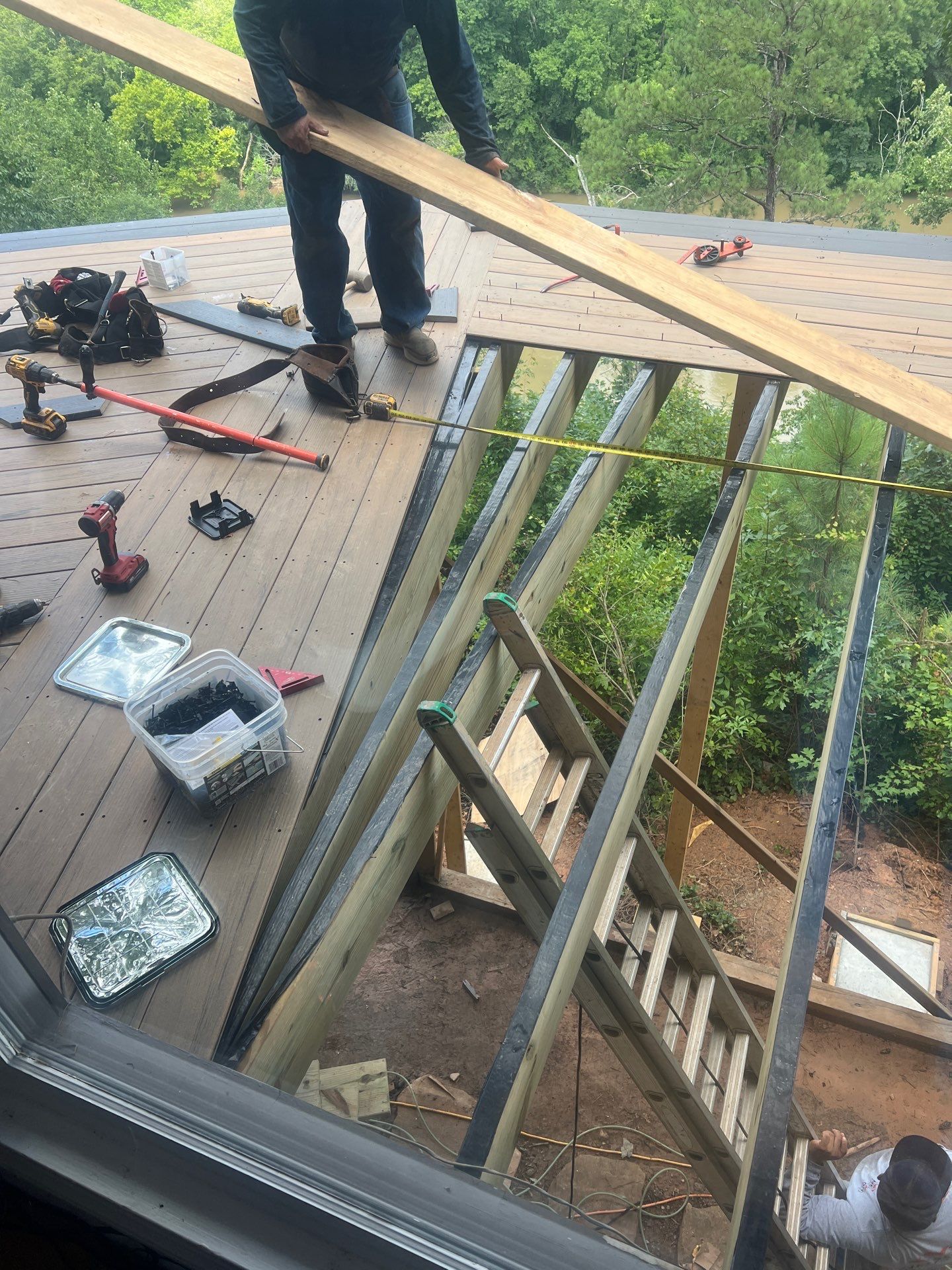 TimberTech Deck Replacement with Metal Cable Railing in Atlanta, GA by Nelson Exteriors