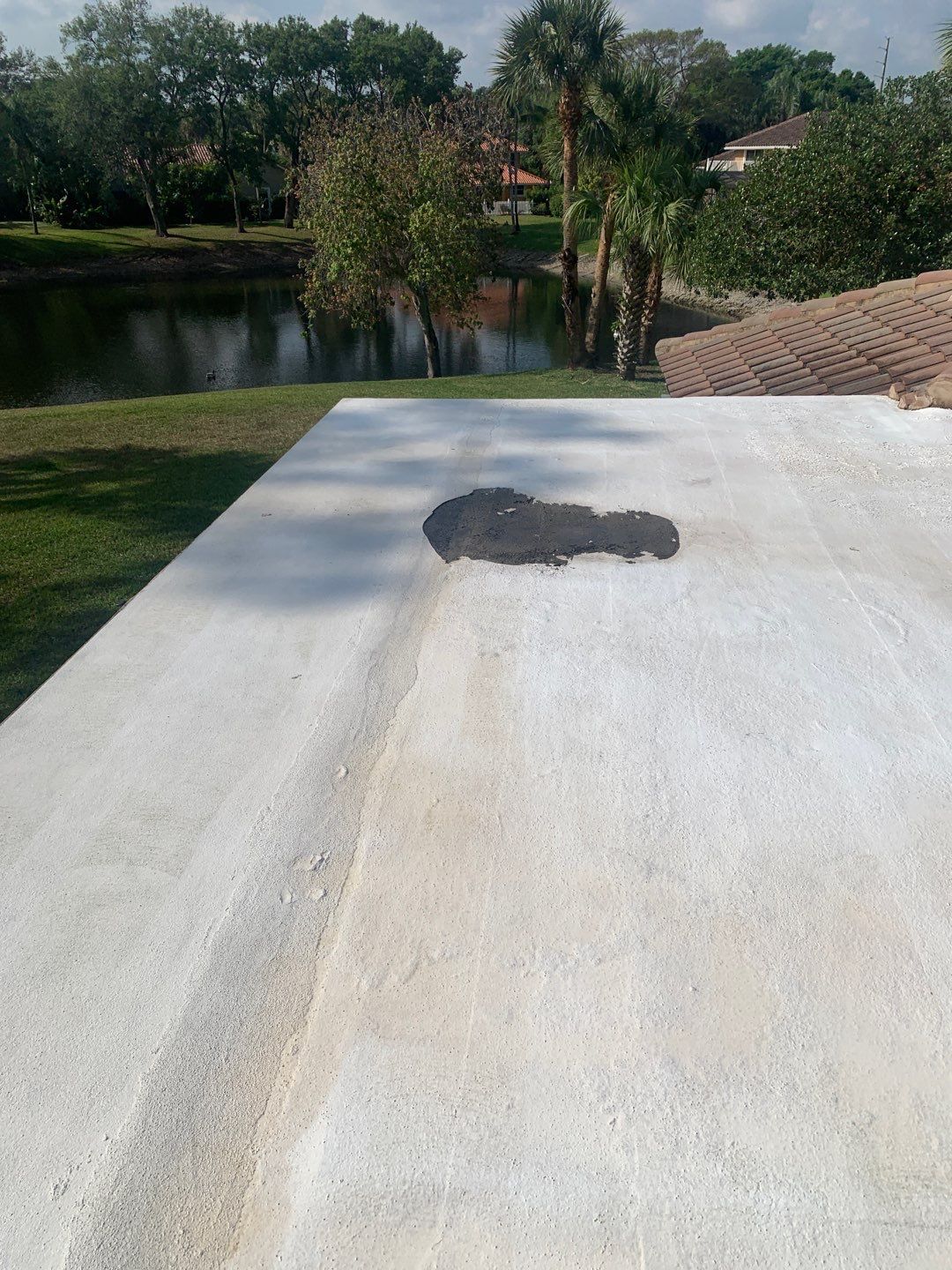 100% Silicone Roof Coating Repair using Tropical #924 Silicone Roof Coating by Morton Roofing, Inc.