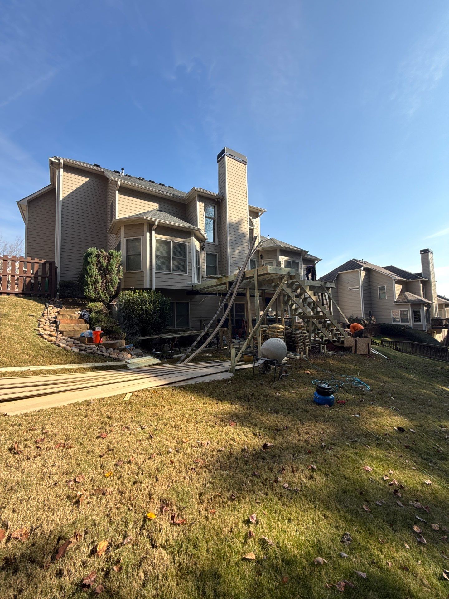 Multi-Level Deck Replacement With Custom Pergola In Woodstock by Swift Home Renovations 