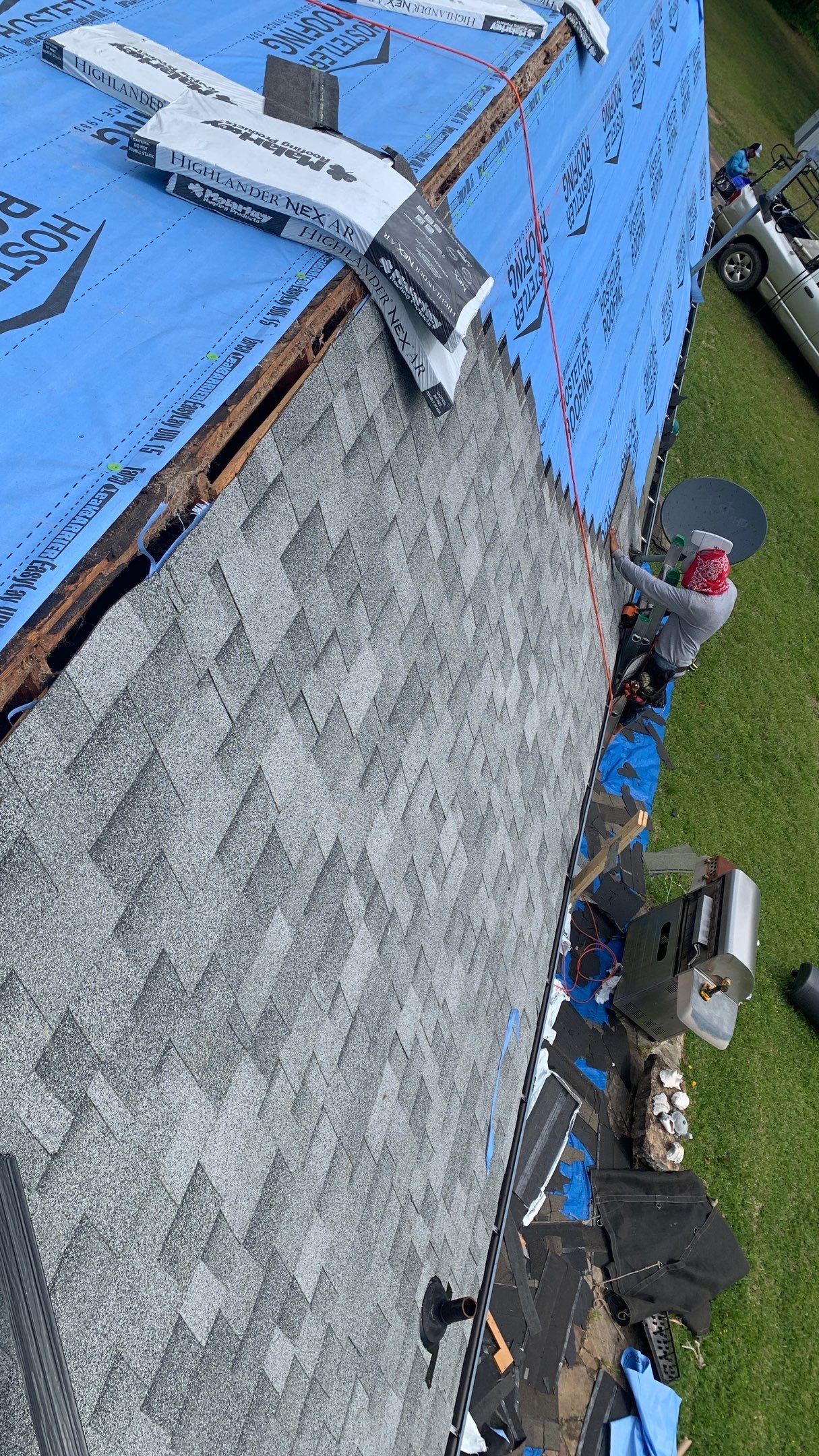 Residential Roofing Installation using 50 mil PVC by Hostetler Roofing