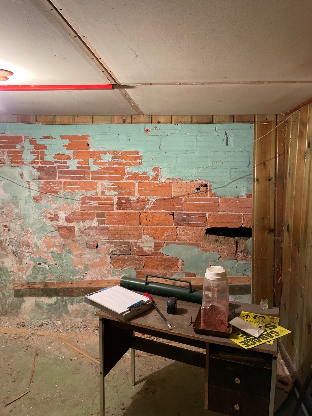 Wall repair with Fortress Invisibeams by ACE Waterproofing & Basement Solutions