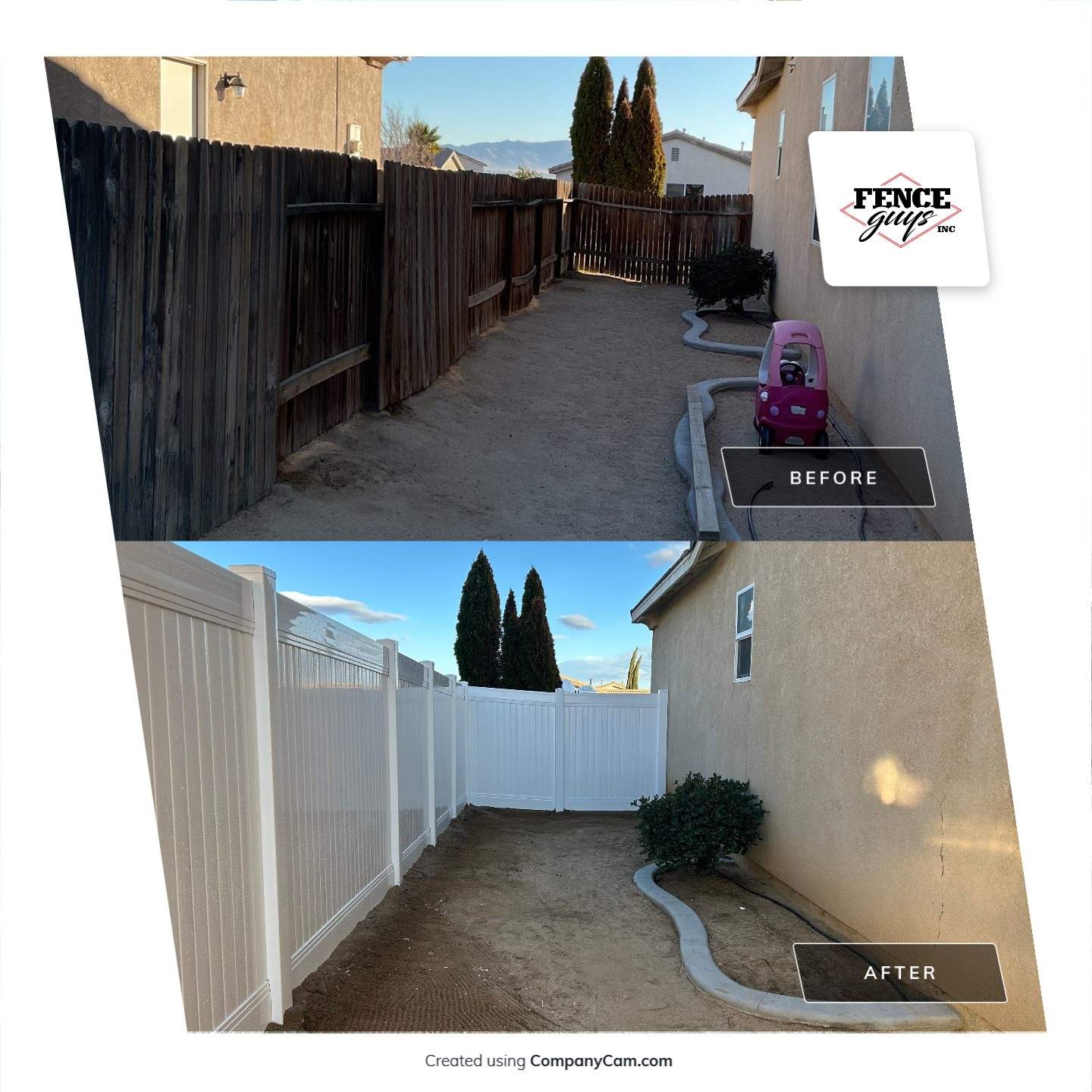 6ft White Privacy Vinyl by Fence Guys Inc.