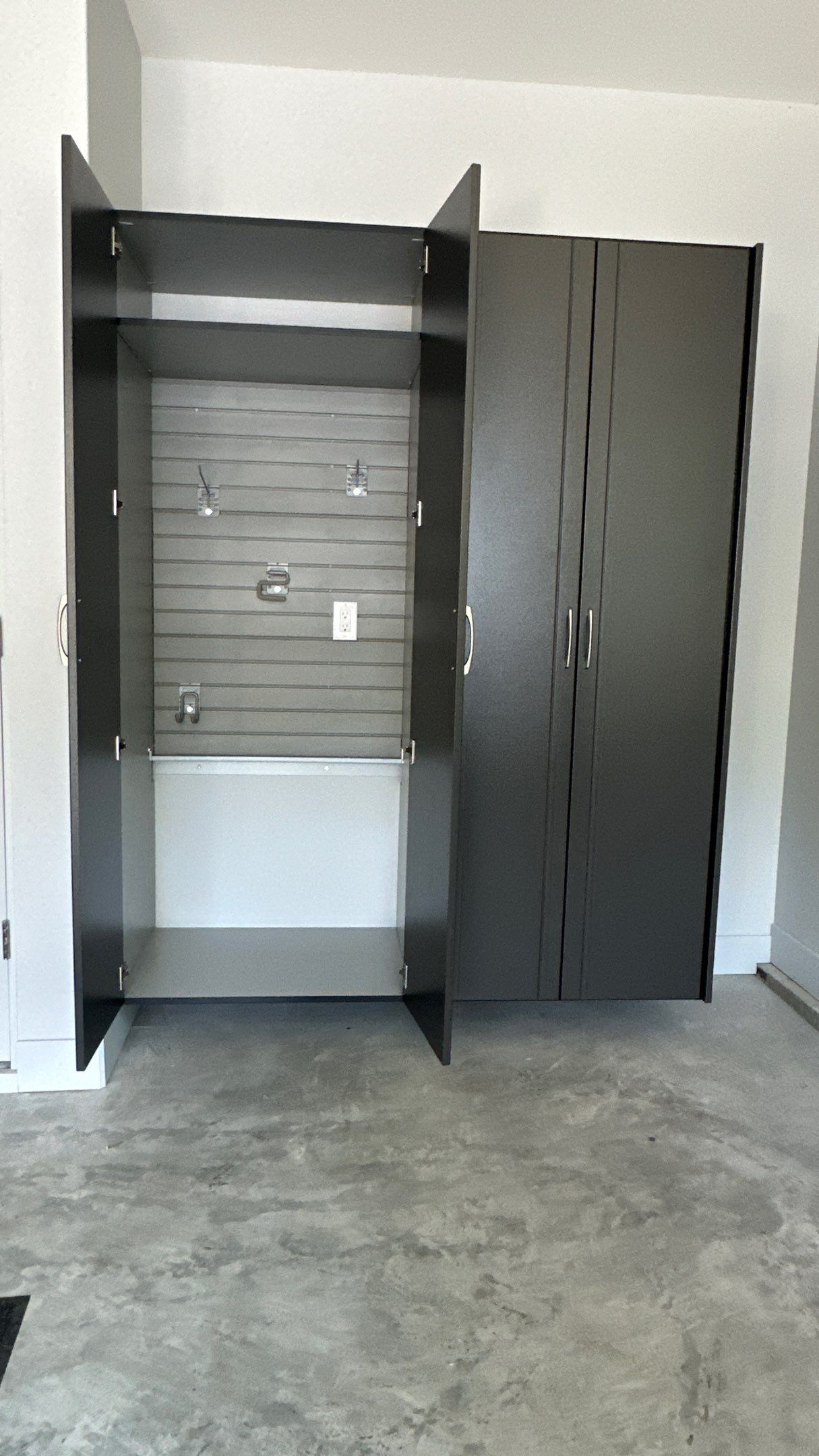 Ladd M. went with pewter powder on his garage cabinets by Banner Garage