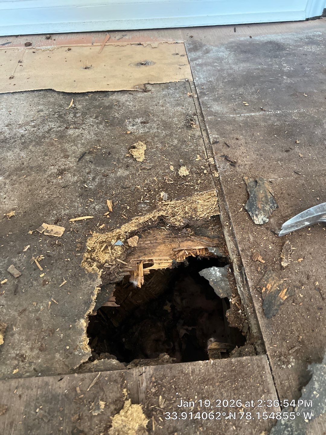 Caving Floors - LVP Structural Floor Repair in Oak Island, NC by Licensed General Contractor by RGR Construction and Roofing, LLC