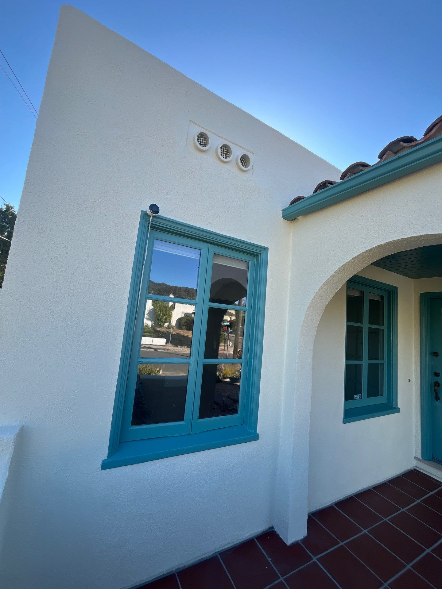 Exterior Transformation with Fresh Stucco and elastomeric system for waterproofing by Herrera’s Bay Area Painting inc.