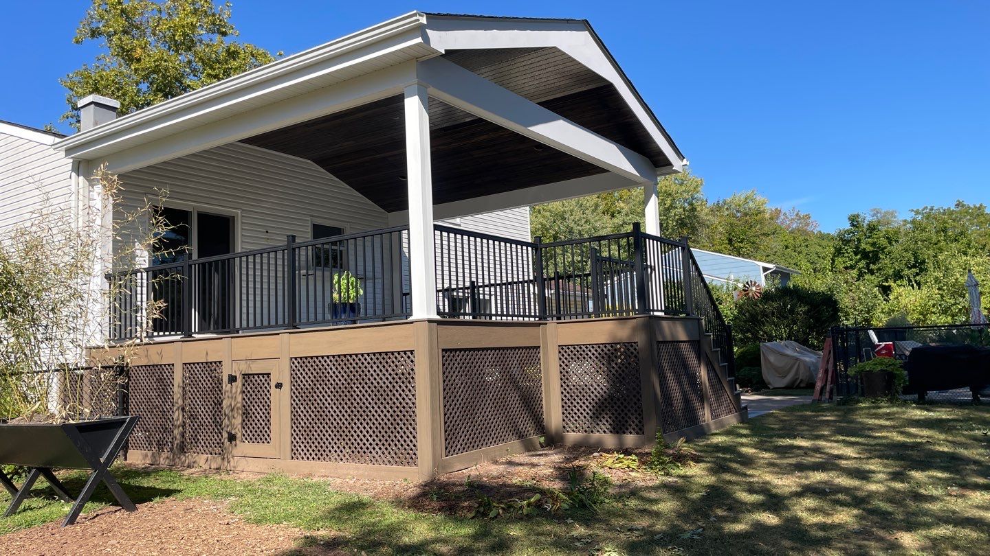 Deck Resurface with A-Frame Roof by deck guardian