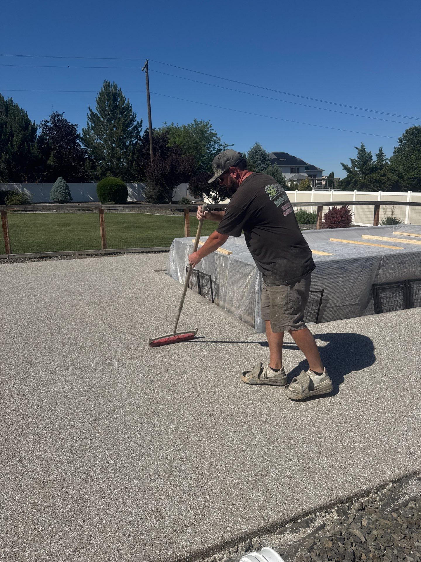 Pebble Beach Flake Coating for Kennewick Pool Deck and Patio by Croc Coatings, LLC