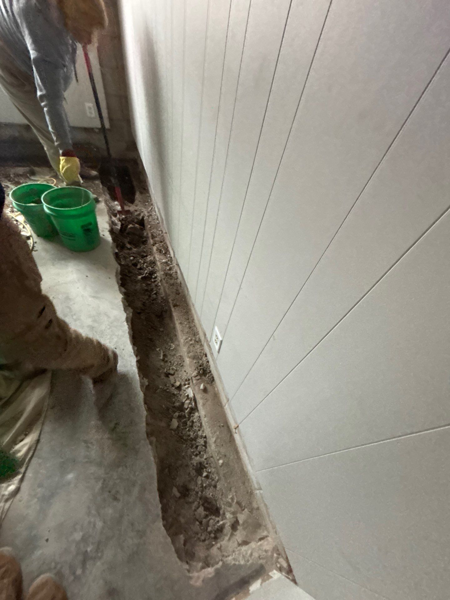 Drain tile and sump pump for George by Waterproofing Northeast