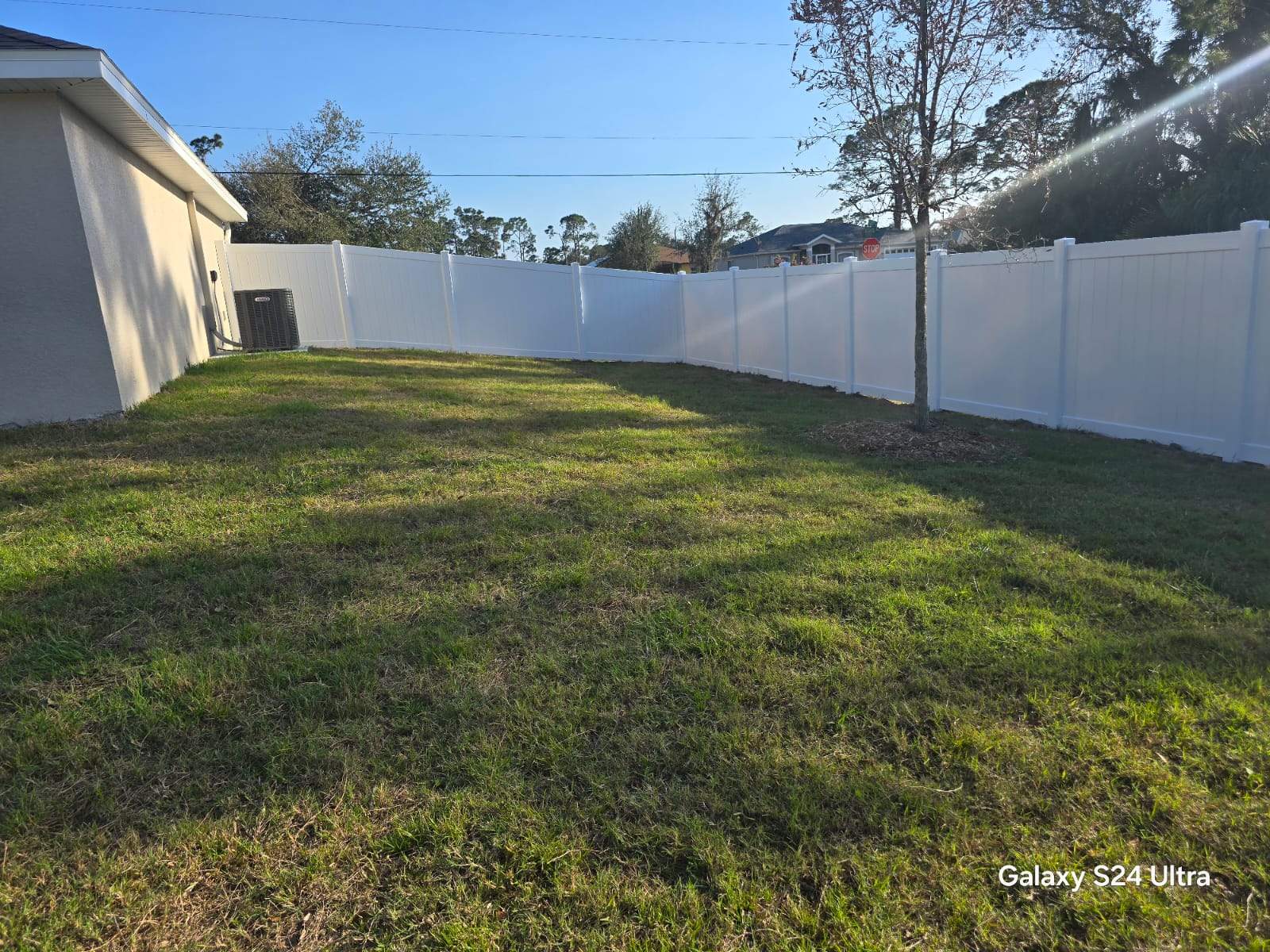 Residential White Vinyl Privacy Fence Installation in North Port by True Fence LLC