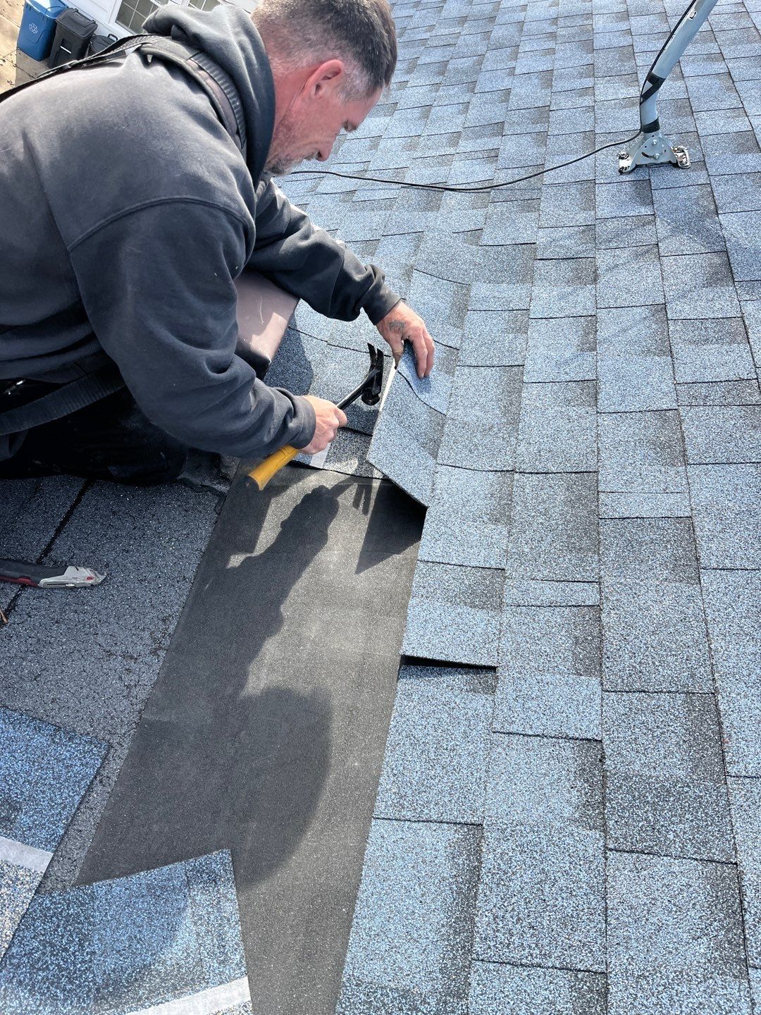 Residential Roofing Installation using owens corning duration, Harbor Blue by Absolute Roofing and Construction
