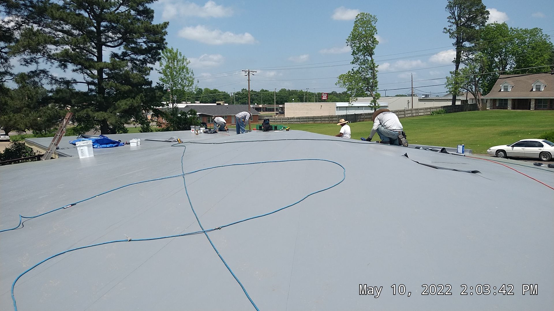 Commercial Roofing Installation using 50 mil PVC by Hostetler Roofing