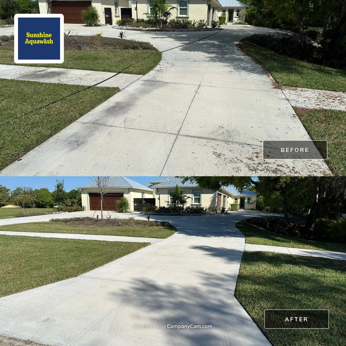 🏡 Large Concrete Driveway & Sidewalk Cleaning – Winding River Community, Bradenton, FL by Sunshine AquaWash