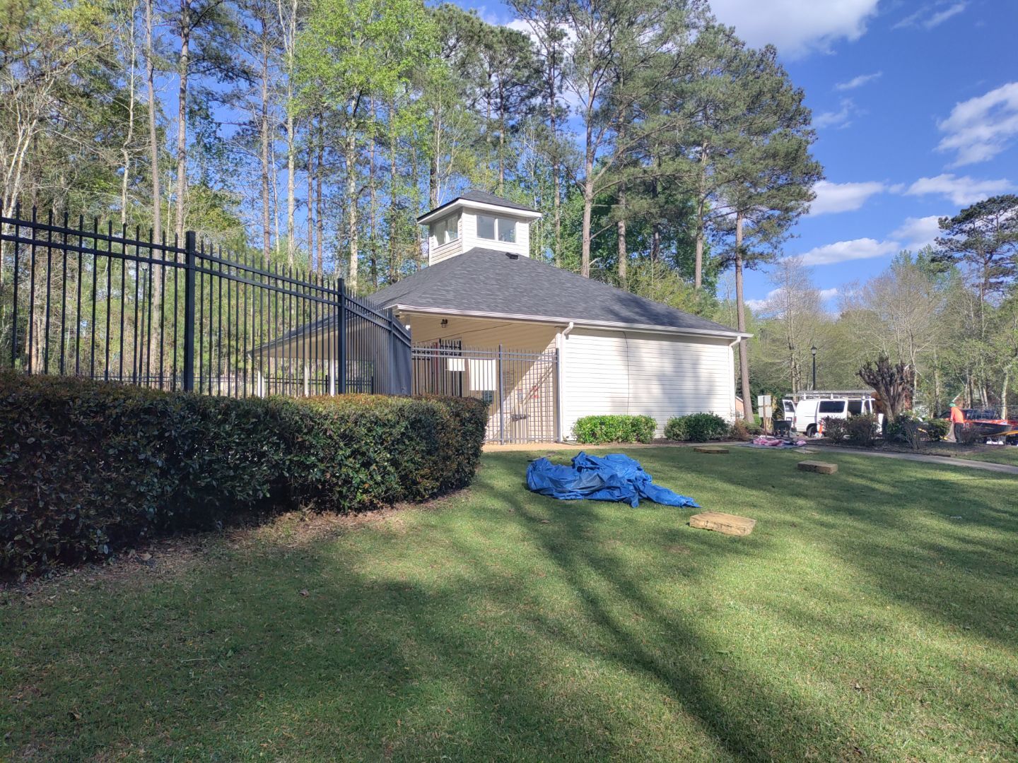 Pool House Roof Replacement using Owens Corning Onyx Black by Inspector Roofing and Restoration