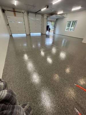 Garage Transformation using Silver Creek and the Penntek Evolution Flooring System