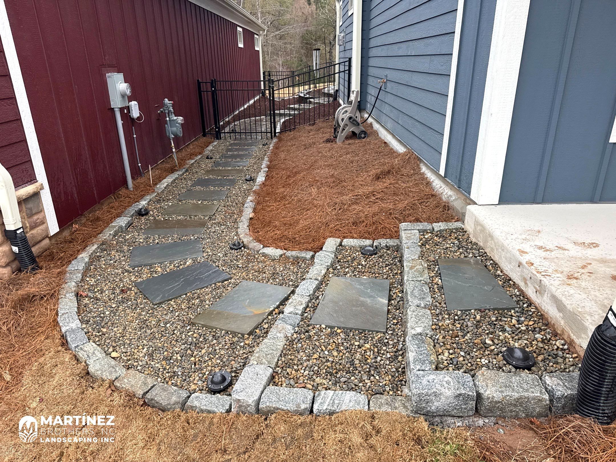 Hardscape lighting in Chapel Hill by Martinez Brother’s Nc Landscaping Inc