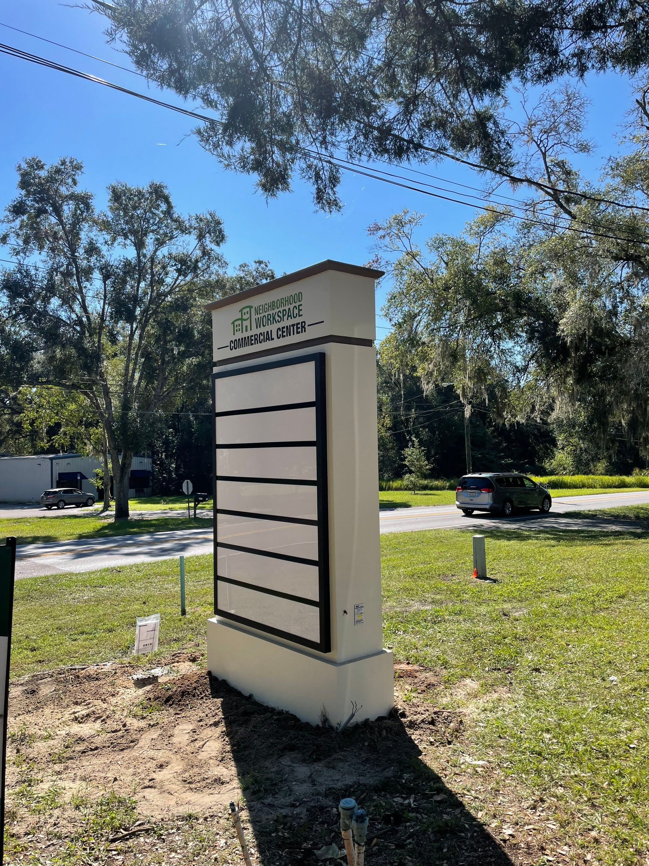 Monument Sign for Neighborhood Workspace by SignCrafters
