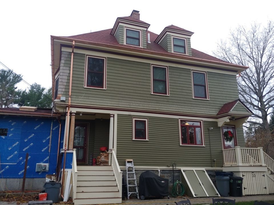 Gutter Installation using 6" Half Round Copper Gutter in West Roxbury by Gutter Pro Enterprises