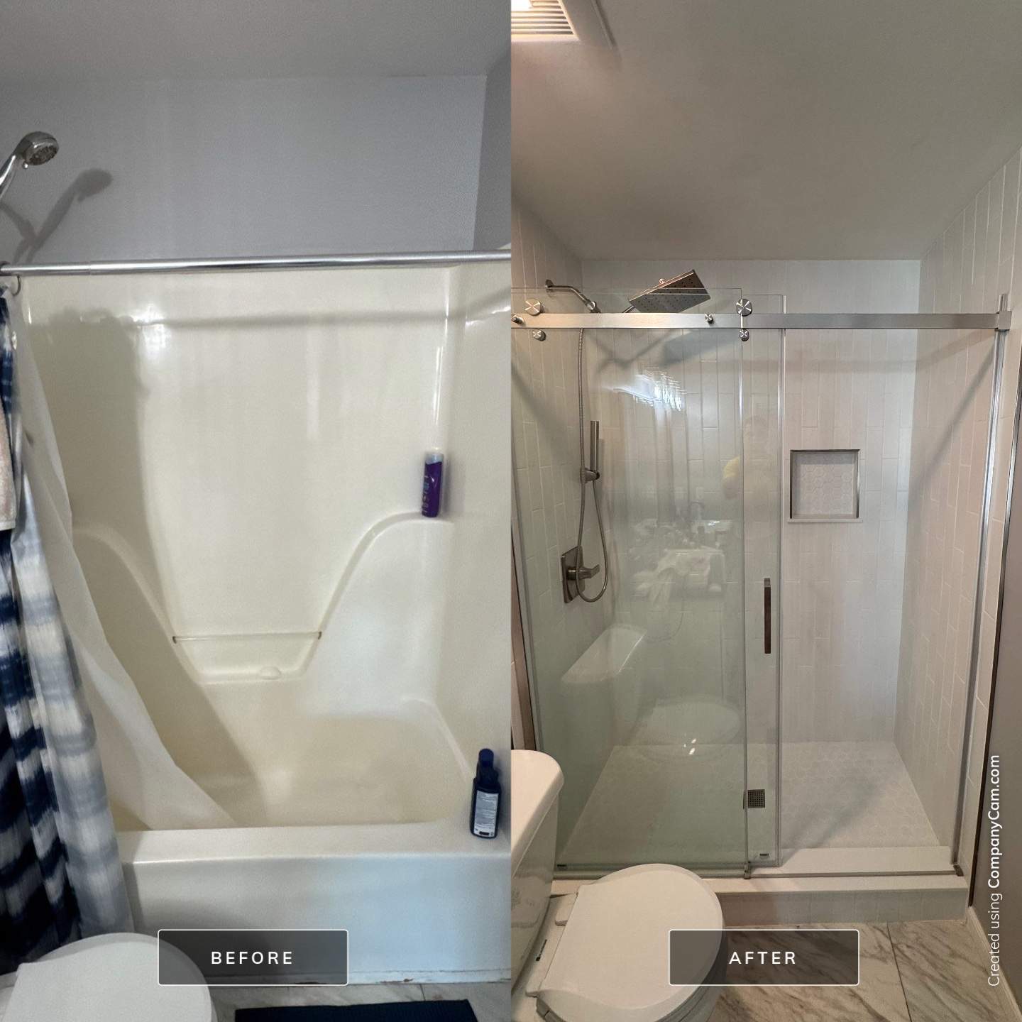 Tub to walk-in shower conversion by Prudencio