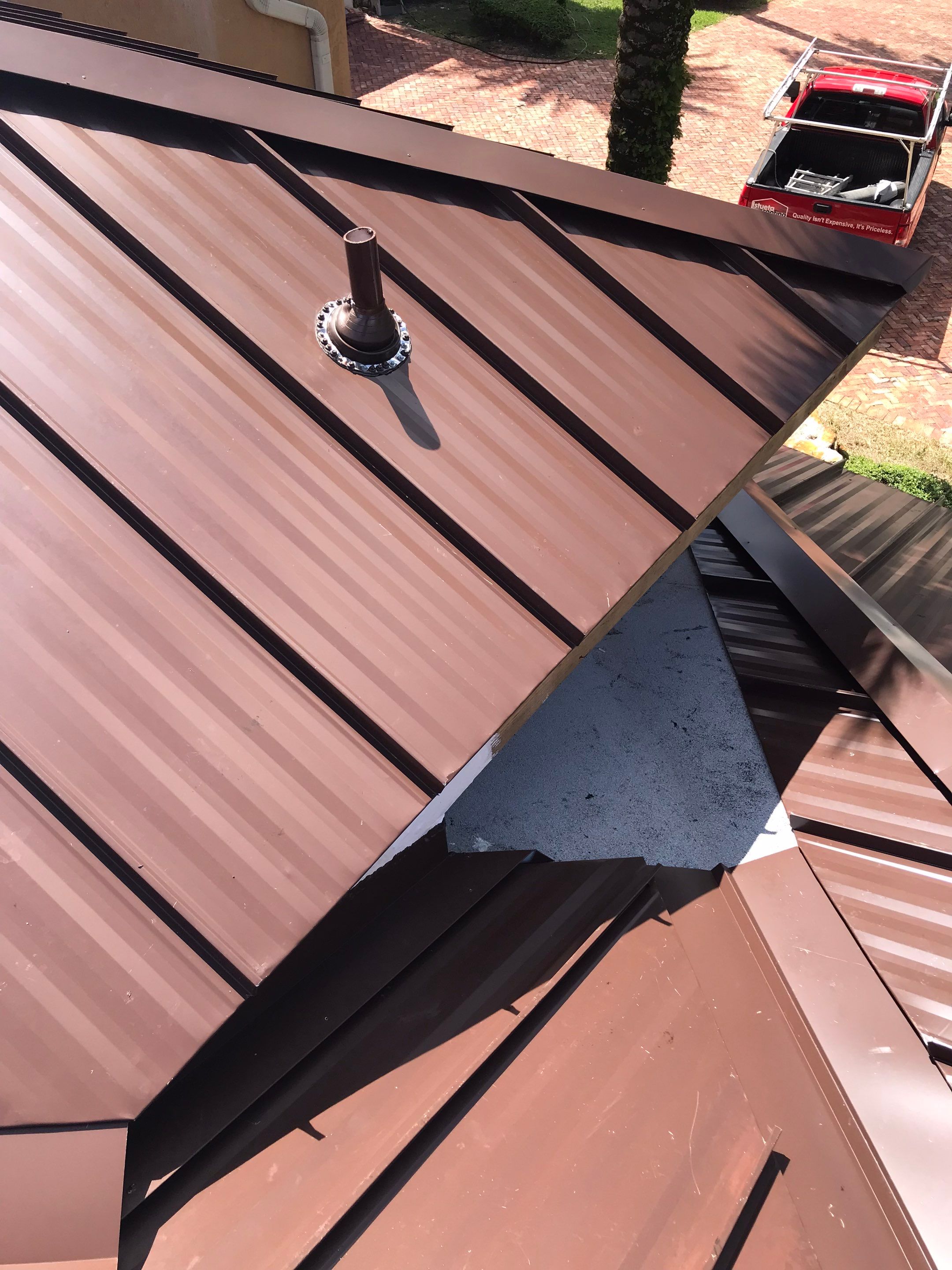 Metal Roof - Galvalume - Mansard Brown by Istueta Roofing