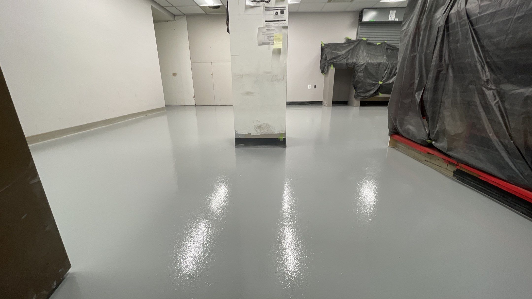 Commercial Flooring using Solid Haze Grey by Croc Coatings, LLC