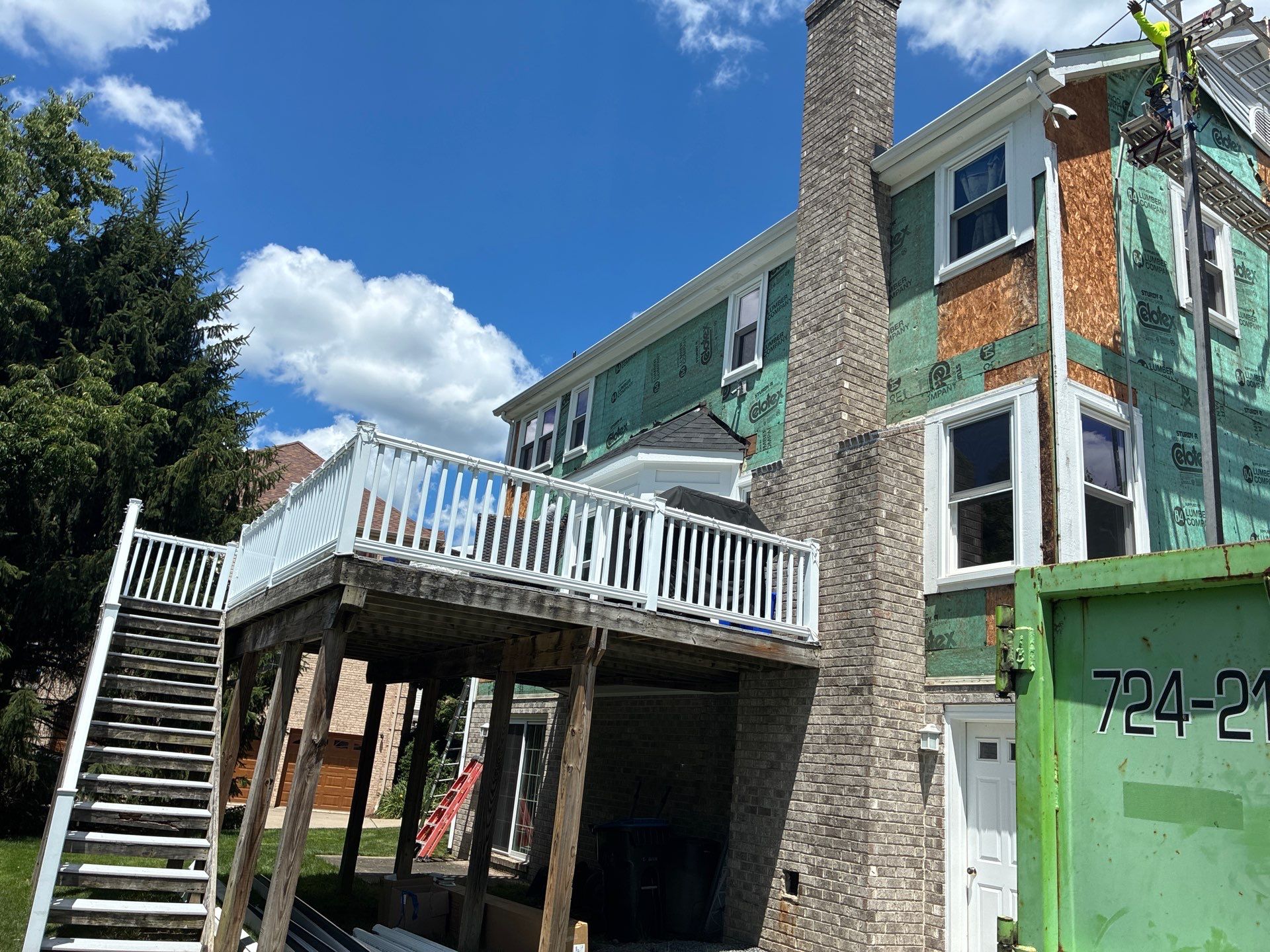 Full House Siding Renovation with English Wedgewood Vinyl Siding in Sewickley by Ideal Siding Pittsburgh