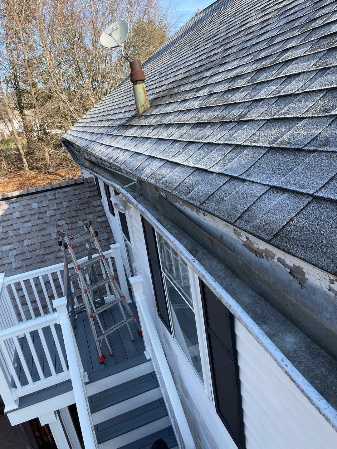 Gutter Installation using White gutters by A Plus Exterior
