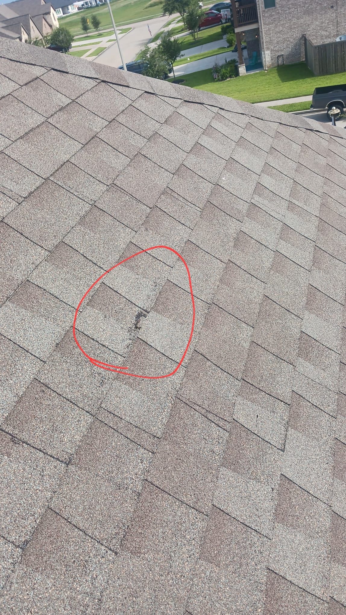 Hail Damage using Owen's Corning Duration (Lifetime) Shingles by Roof Repair Company