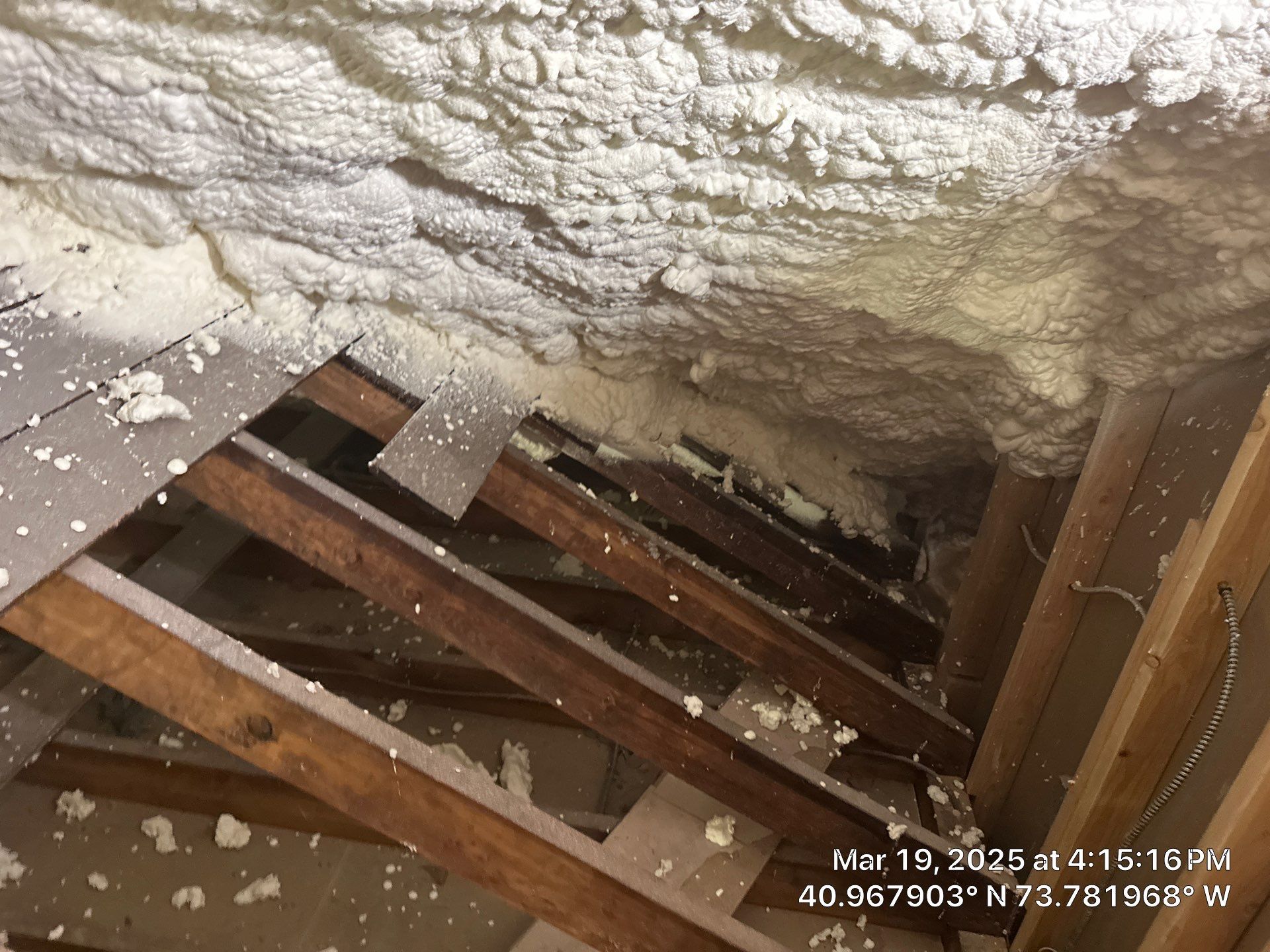 Attic Insulation using open cell spray foam by NYS Foam & Energy