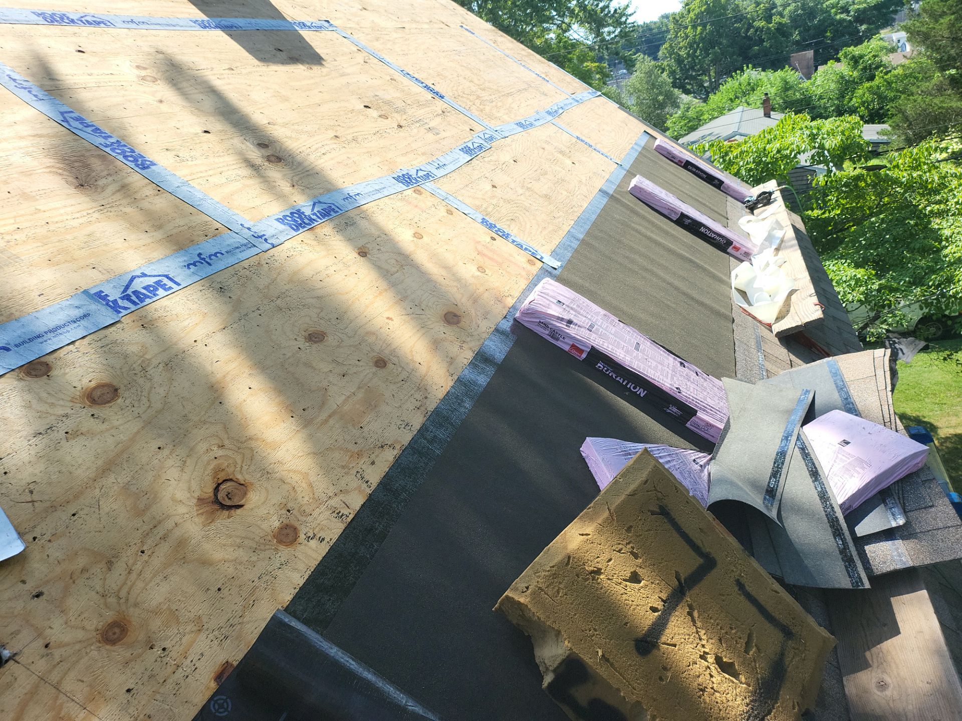 Residential Roofing Installation using Owens Corning Duration Sand Castle by A Plus Exterior