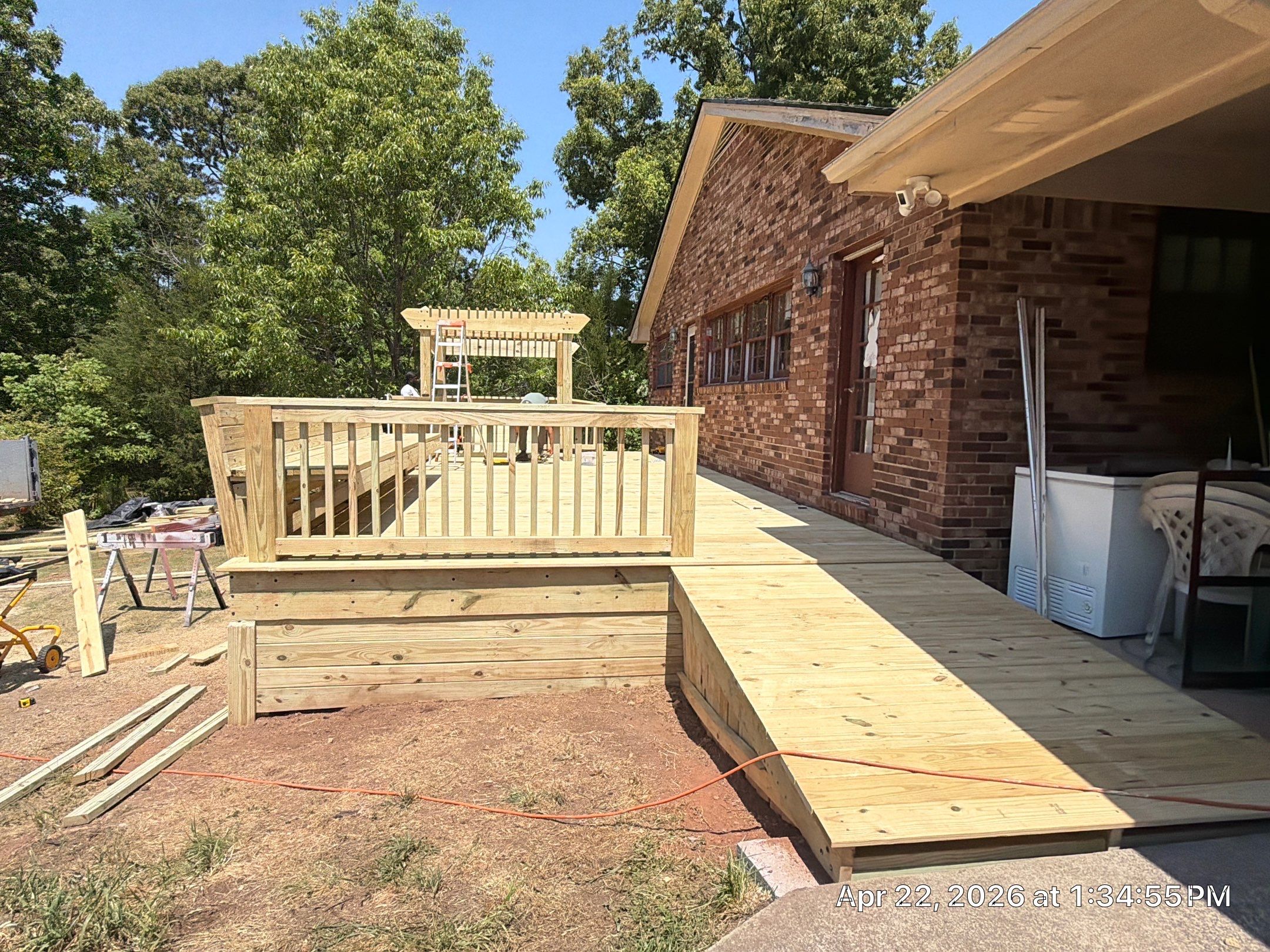 Custom Pressure-Treated Wood Deck and Pergola Build in Social Circle by PGP Surface Solutions, LLC